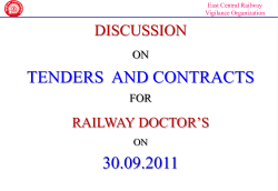 Pre-tender Stage Tender Finalization Stage