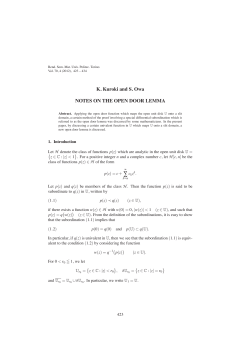 Notes on the open door lemma