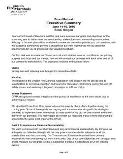 Executive Summary - Oregon Fire Marshals Association