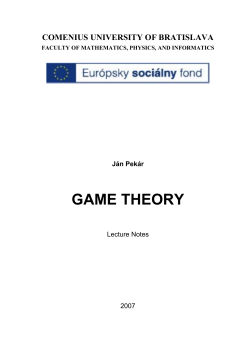 game theory - Math-Net Page with standard labels for Department of