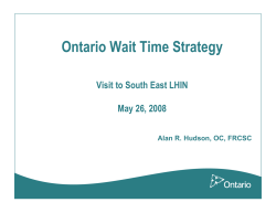 Ontario Wait Time Strategy