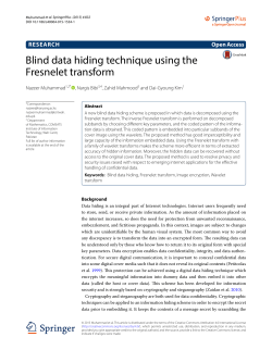 Blind data hiding technique using the Fresnelet transform