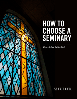 how to choose a seminary - Fuller Theological Seminary