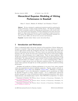 Hierarchical Bayesian Modeling of Hitting Performance in Baseball