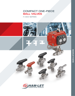 compact one-piece ball valves - Ham-Let
