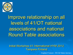OT 41 International Workshop Working Together Between 41 OT