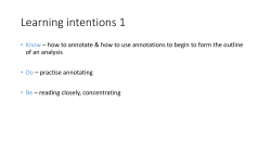 Learning intentions