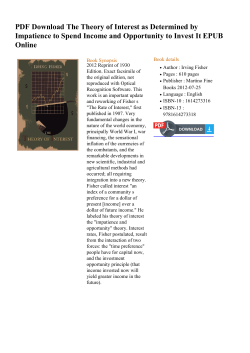 PDF The Theory of Interest as Determined