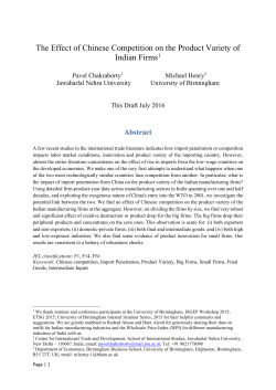 The Effect of Chinese Competition on the Product Variety