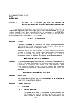 ched memorandum order - Philippine Association of Engineering