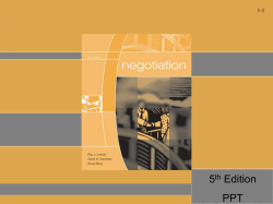 Chapter 01 PowerPoint - The Nature of Negotiations