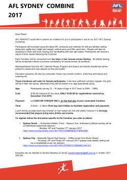 afl sydney combine 2017