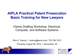 Exercise #1 &ndash; Draft Claim