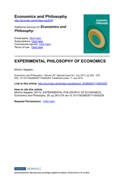 Economics and Philosophy EXPERIMENTAL