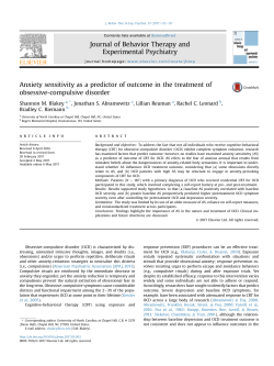 Anxiety sensitivity as a predictor of outcome in the treatment of