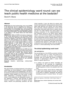 The clinical epidemiology ward round: can we