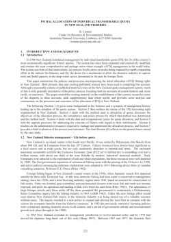 INITIAL ALLOCATION OF INDIVIDUAL TRANSFERABLE QUOTA IN