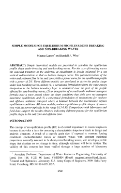SIMPLE MODELS FOR EQUILIBRIUM PROFILES
