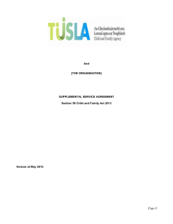 Supplemental Service Agreement