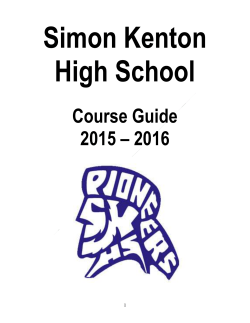Simon Kenton High School Course Guide 2015 &ndash; 2016 Our Mission
