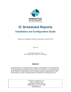 IC Scheduled Reports Installation and Configuration Guide