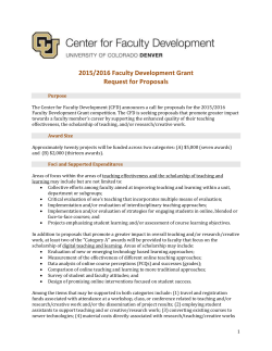 2015/2016 Faculty Development Grant Request for Proposals
