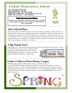 A Big Thank You!! Grade 4-5 Recess Floor Hockey League After