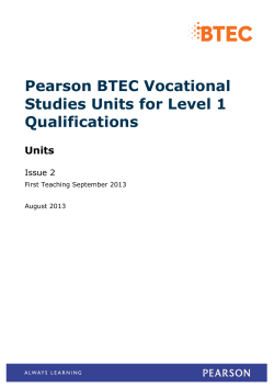 BTEC Entry 3 Level 1 - Edexcel