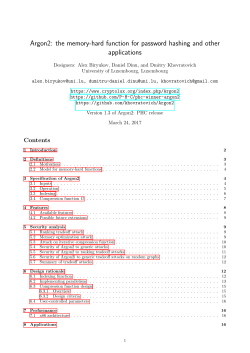 Argon2: the memory-hard function for password
