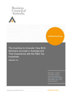The Incentive to Innovate - Department of Industry, Innovation and