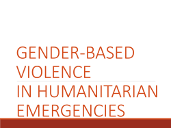 gender-based violence in humanitarian emergencies