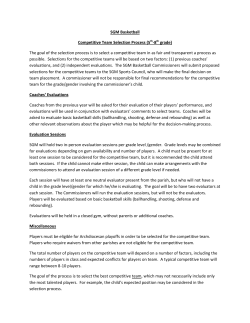 SGM Basketball Competitive Team Selection Process
