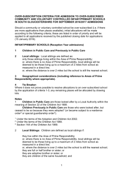 1 over-subscription criteria for admission to over