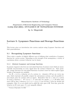 Lyapunov Functions and Storage Functions