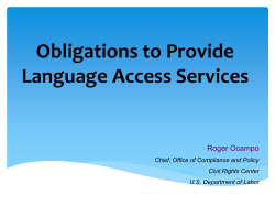 Obligations to Provide Language Access Services
