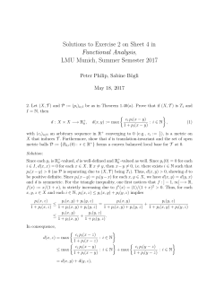 Solutions to Exercise 2 on Sheet 4 in Functional Analysis, LMU