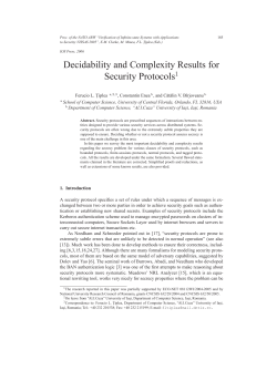 Decidability and Complexity Results for Security Protocols