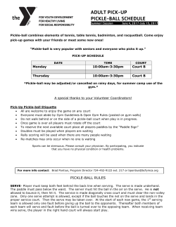 adult pick-up pickle-ball schedule