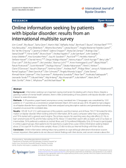 Online information seeking by patients with bipolar disorder: results