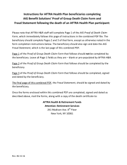 Proof of Group Death claim and Fraud Statement