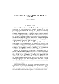 APPLICATIONS OF CHOICE THEORY