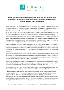 Giorgio Rossi Cairo has founded Exage, a new player that puts