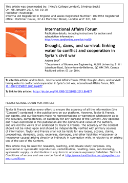 conflict and cooperation water war