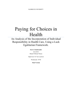 Paying for Choices in Health