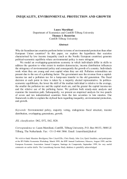 INEQUALITY, ENVIRONMENTAL PROTECTION AND GROWTH