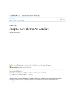 Murphy`s Law: The Pan Am Corollary