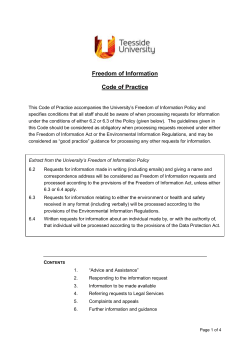 Freedom of Information Code of Practice