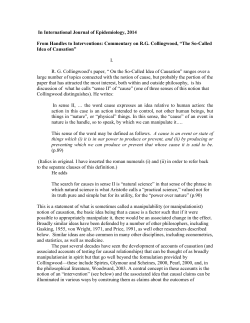 From Handles to Interventions: Commentary on RG Collingwood