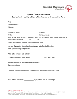 Special Olympics Michigan SpartanNash Healthy Athlete of the Year