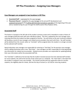 IEP Plus Procedures - Suffolk Public Schools